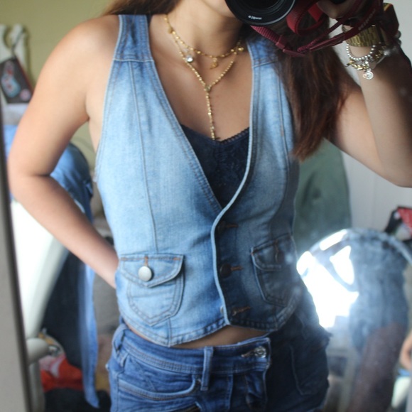 Denim corset vest Clearance